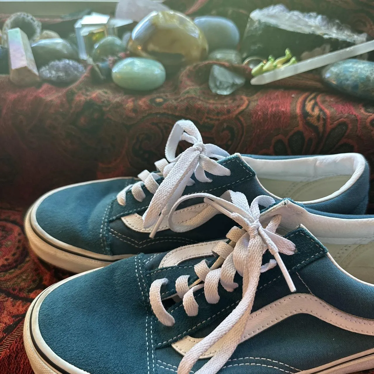 Vans Women's Blue and Green Trainers