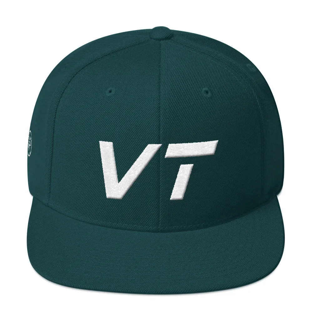 Vermont hat - Flat brim - White embroidery - VT - Multiple color options available