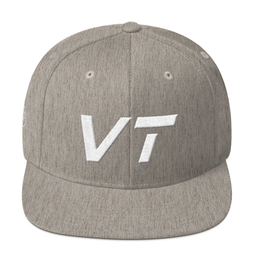 Vermont hat - Flat brim - White embroidery - VT - Multiple color options available