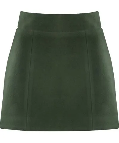 Vestiaire D'un Oiseau Libre Women's Green Kaki Cashmere Mini Skirt