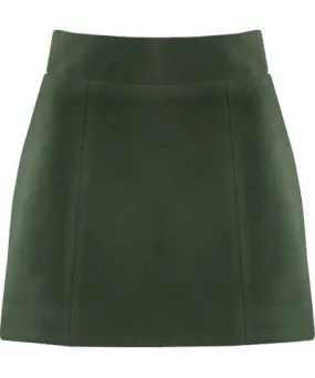 Vestiaire D'un Oiseau Libre Women's Green Kaki Cashmere Mini Skirt