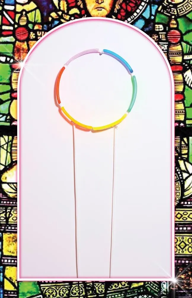 Vibrant Neon Sign with Rainbow Halo