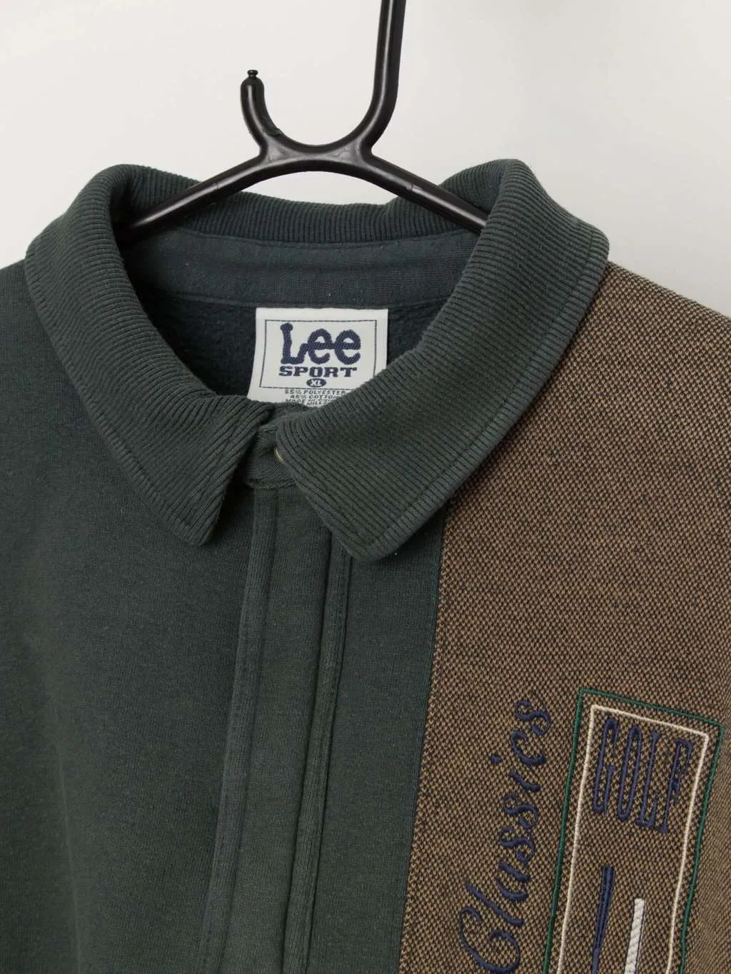 Vintage Lee Sport Links Classics golf sweatshirt in green and brown – XL