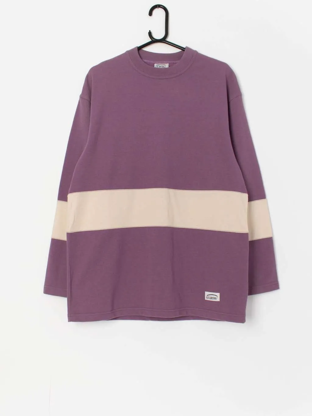 Vintage Oxbow sweatshirt in purple and cream – Medium / Large