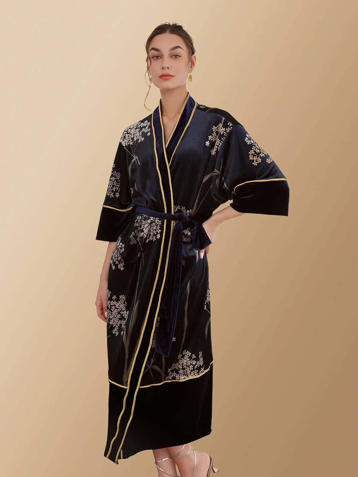 Vintage Velvet Kimono Robe