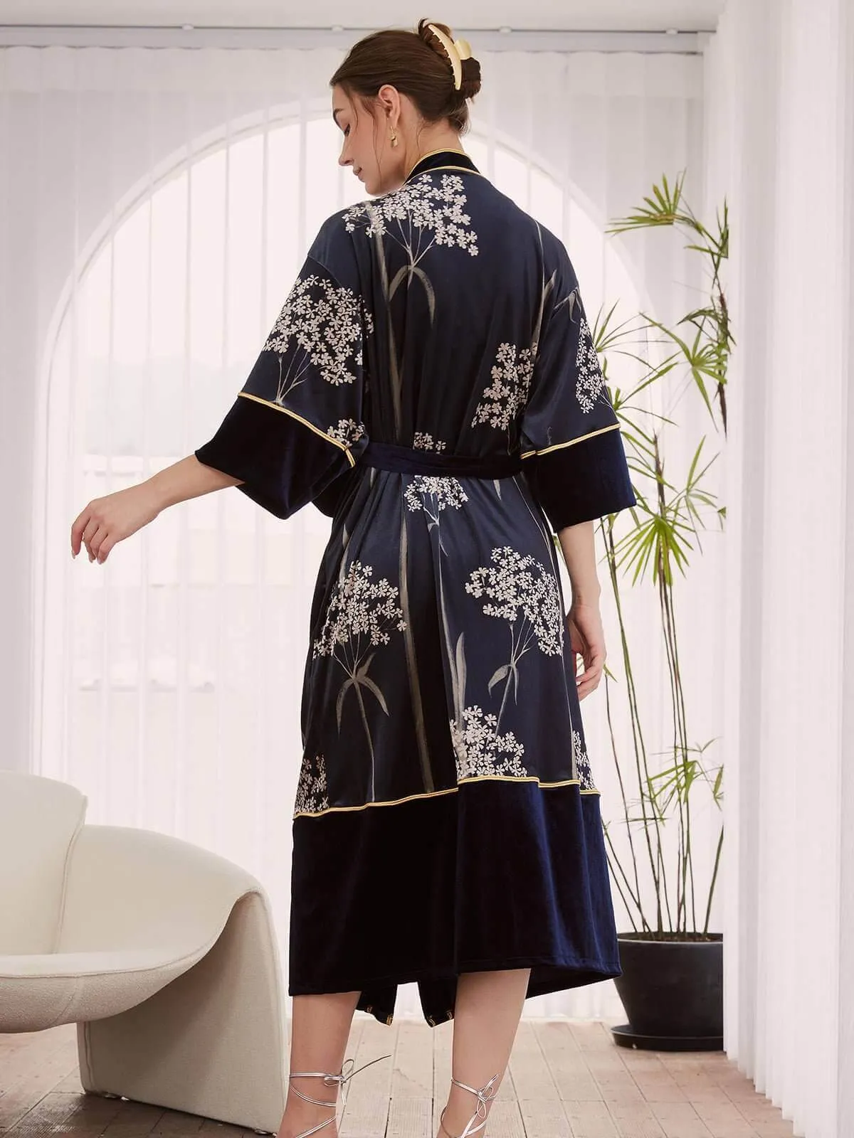 Vintage Velvet Kimono Robe