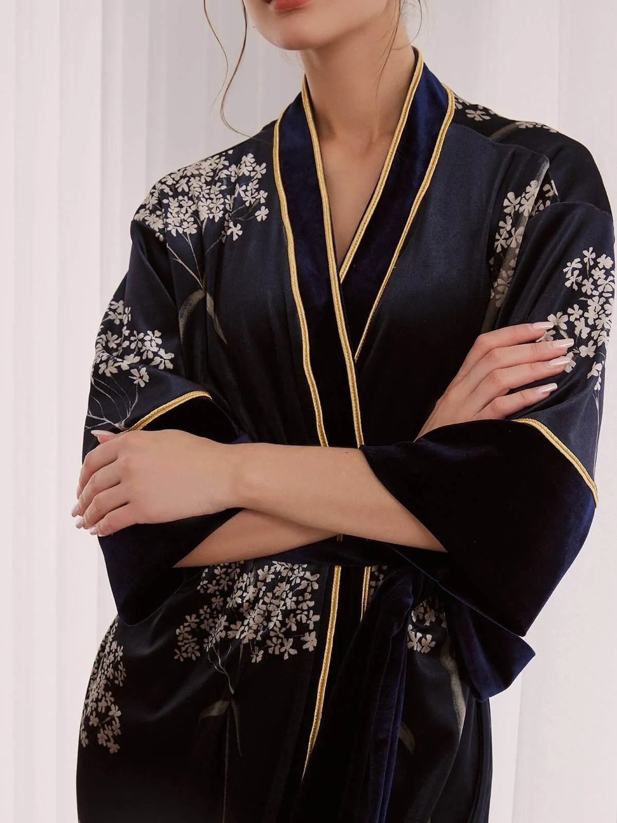 Vintage Velvet Kimono Robe