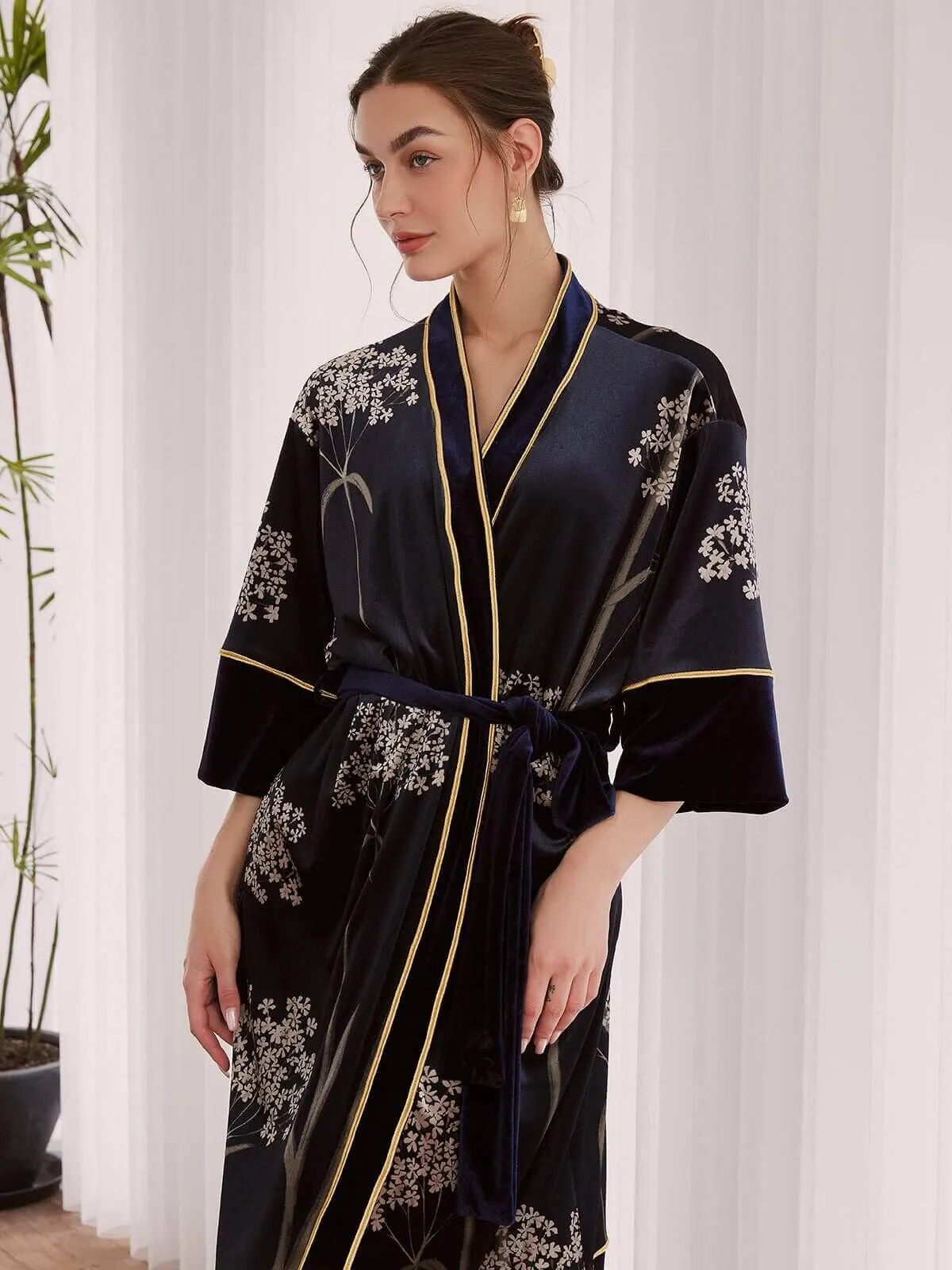 Vintage Velvet Kimono Robe