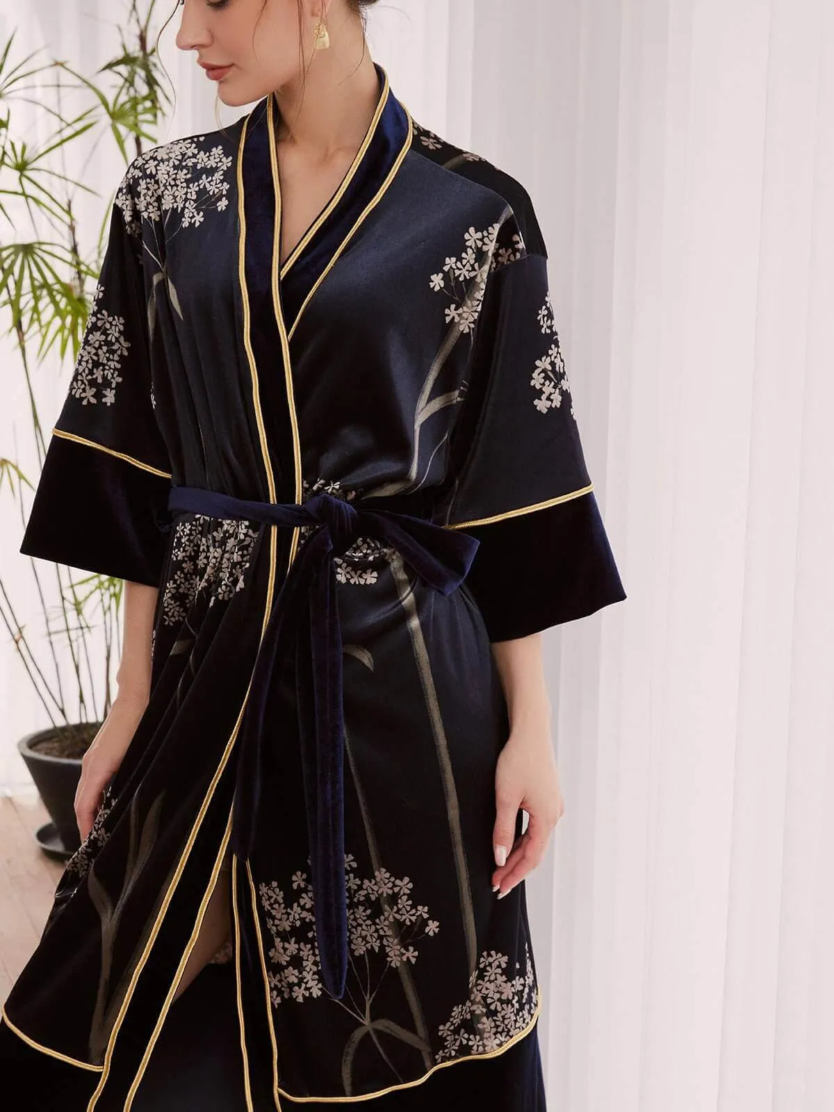 Vintage Velvet Kimono Robe