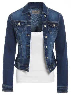 Womens Indigo Denim Stetch Jacket, UK Sizes 6 to 14