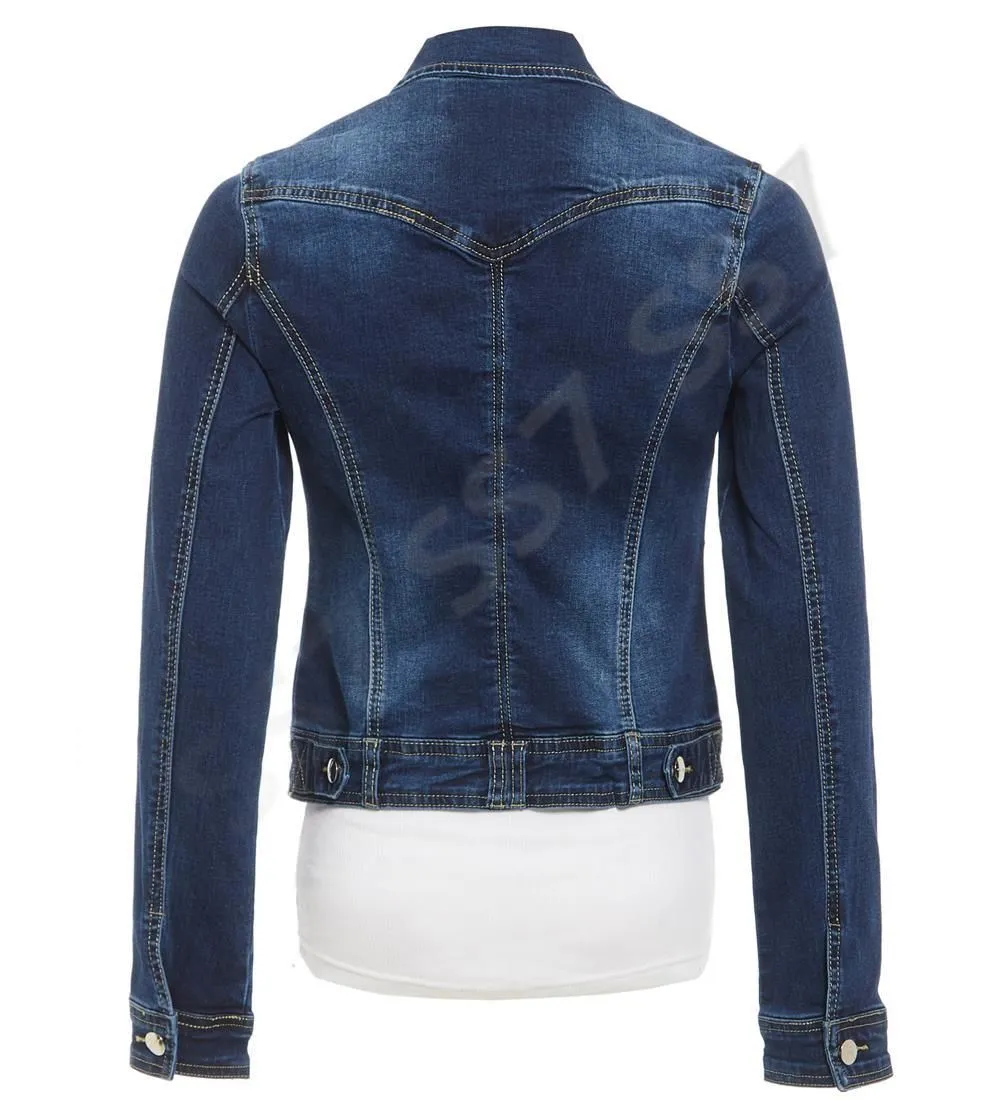 Womens Indigo Denim Stetch Jacket, UK Sizes 6 to 14