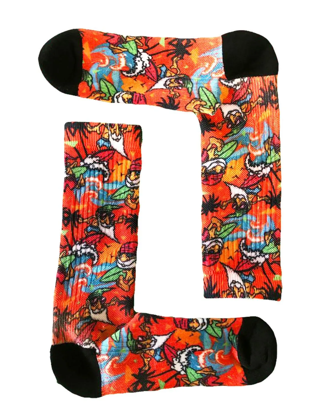 Youth Flow Society Orange Surf Crew Socks