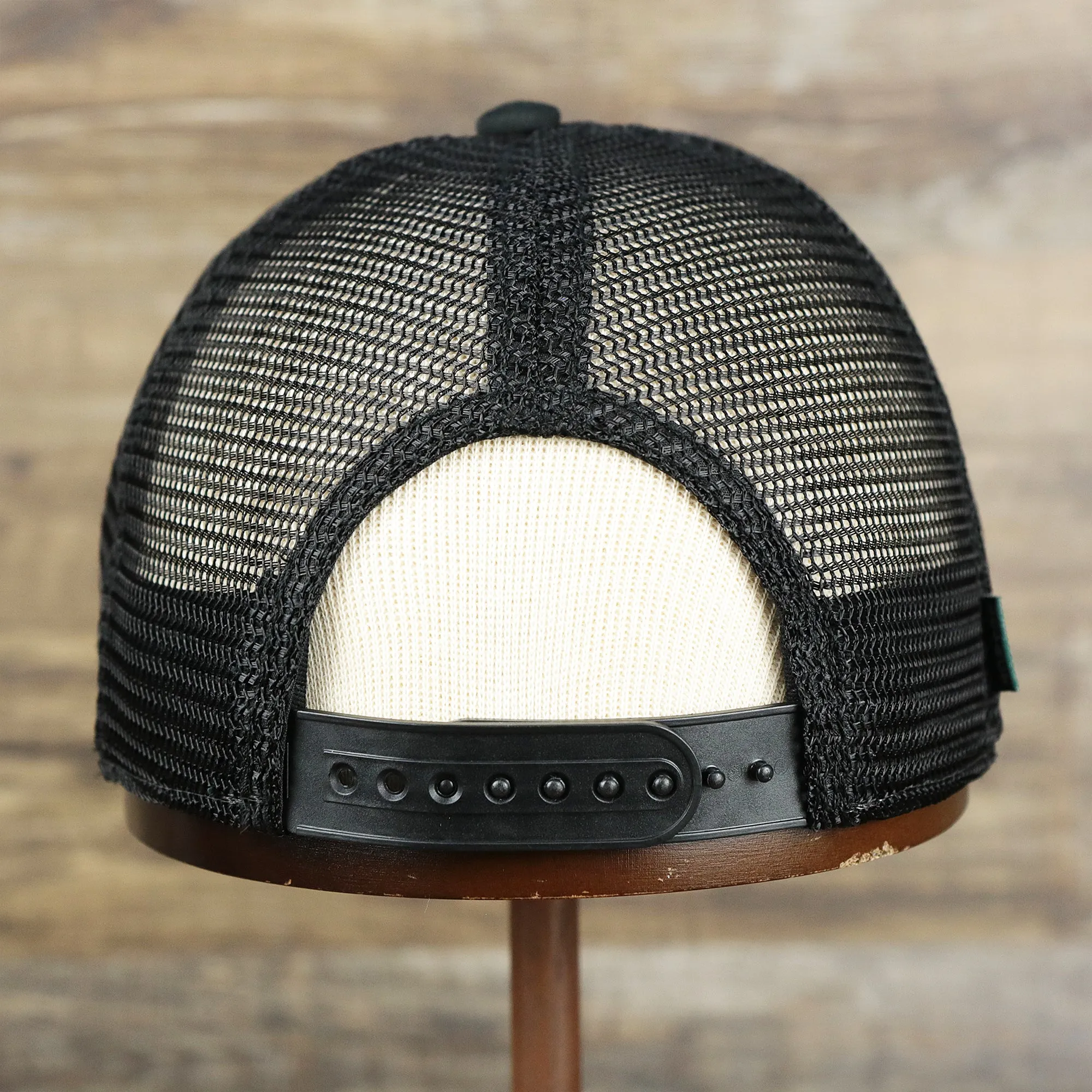 Youth Ocean City Sunset Trucker Hat - Black and Black Mesh