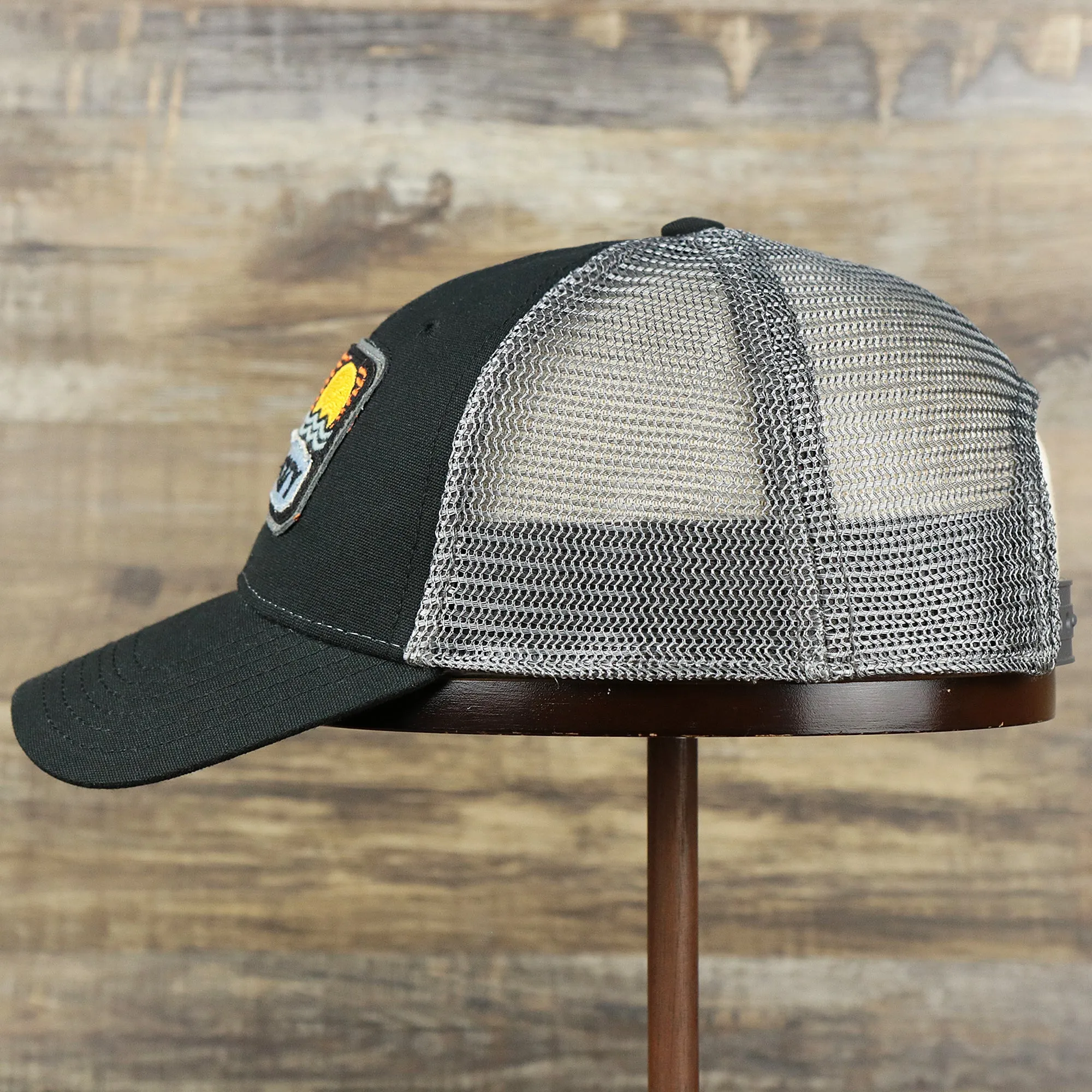 Youth Ocean City Sunset Trucker Hat - Black and Grey