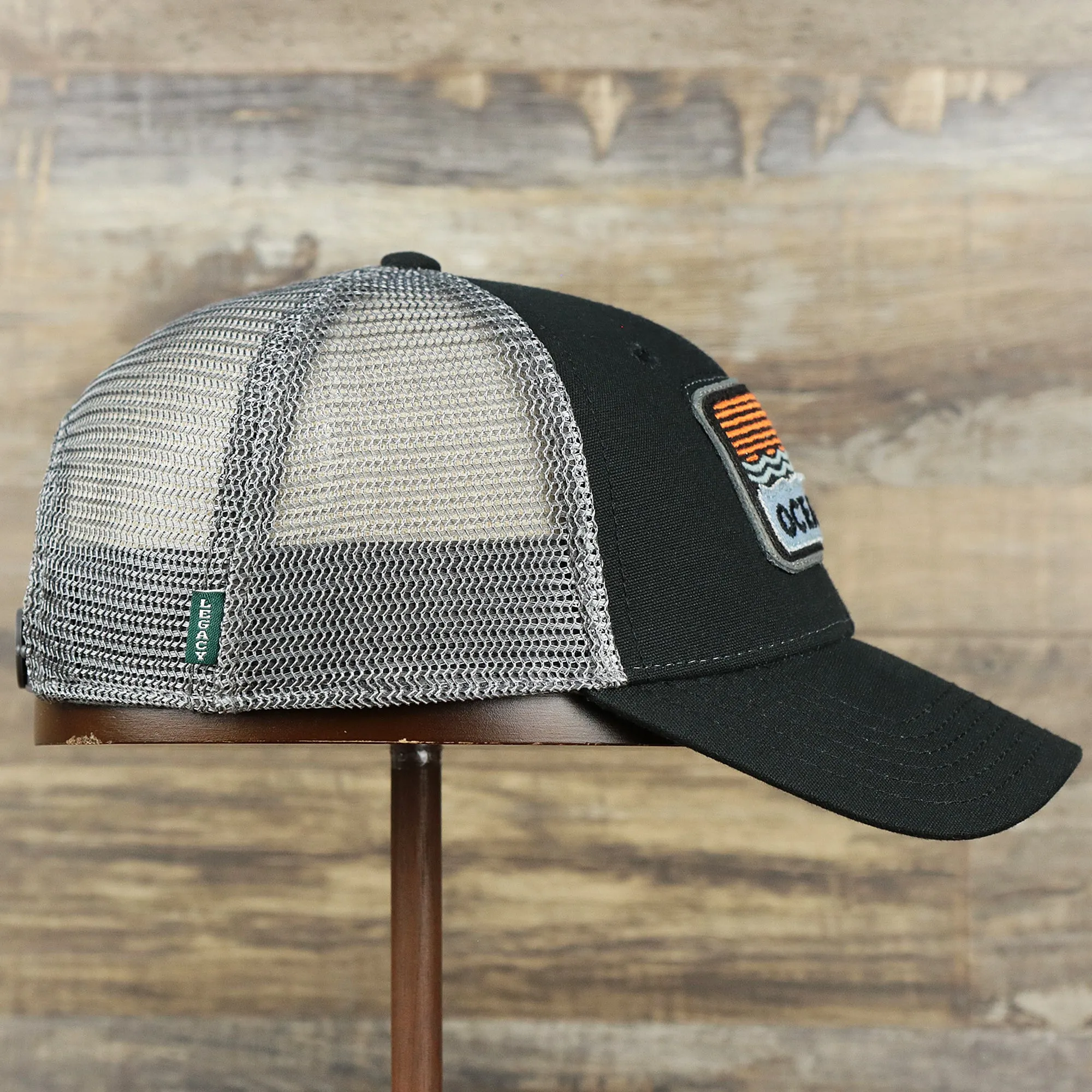 Youth Ocean City Sunset Trucker Hat - Black and Grey