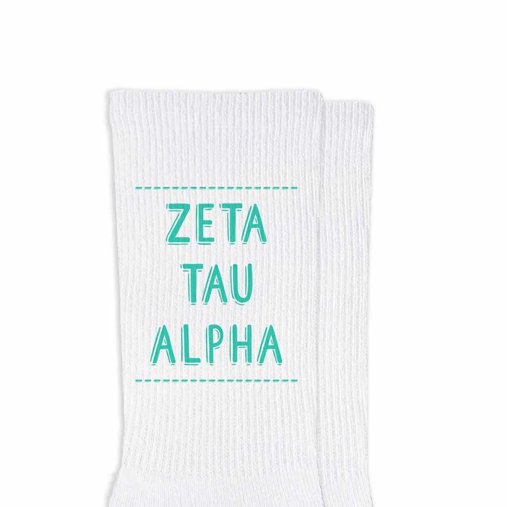 Zeta Tau Alpha Crew Socks - Sorority Colors - Buy Now!